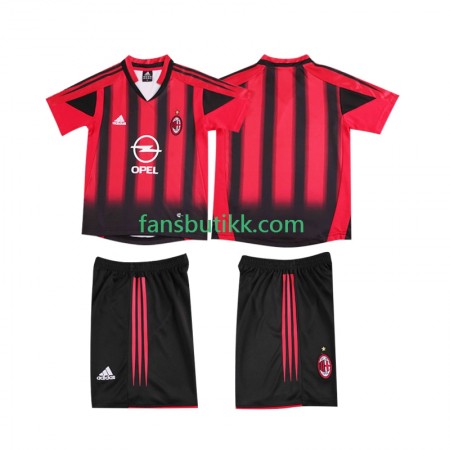 Fotballdrakt AC Milan 2004 Barn Retro Hjemmetrøye 2005 Kortermet